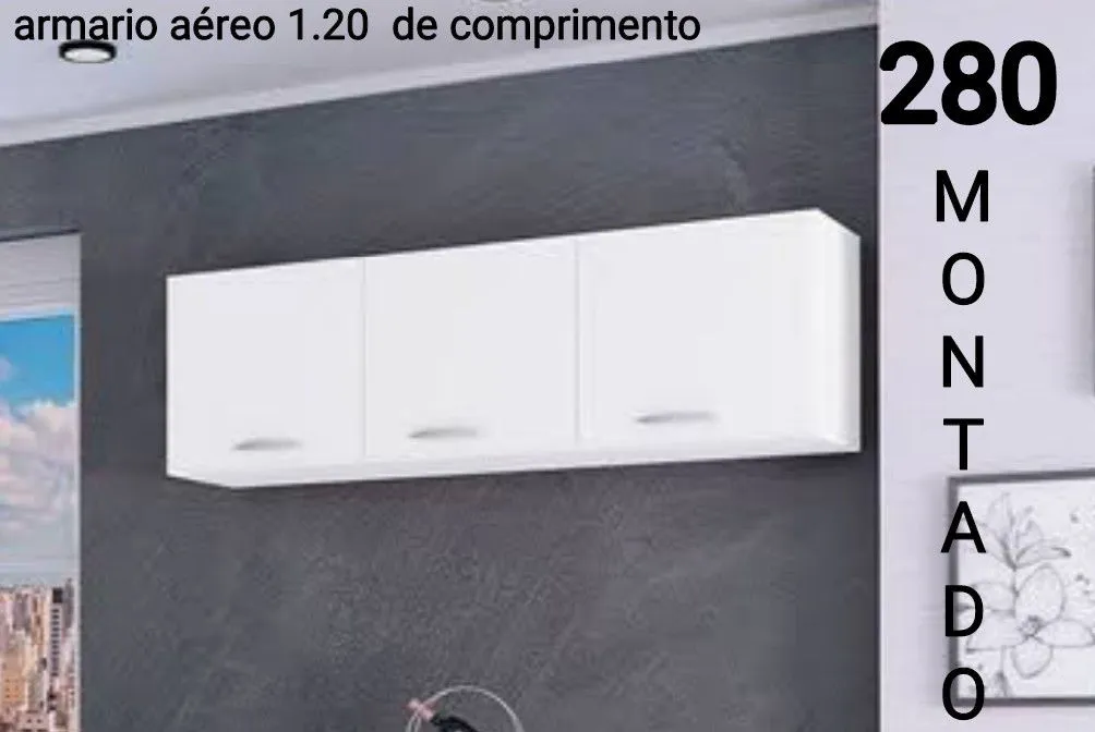 armario aéreo 3 portas 280.00 com montagem avista