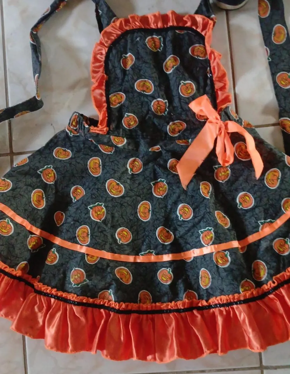 Vestido infantil Halloween abóbora