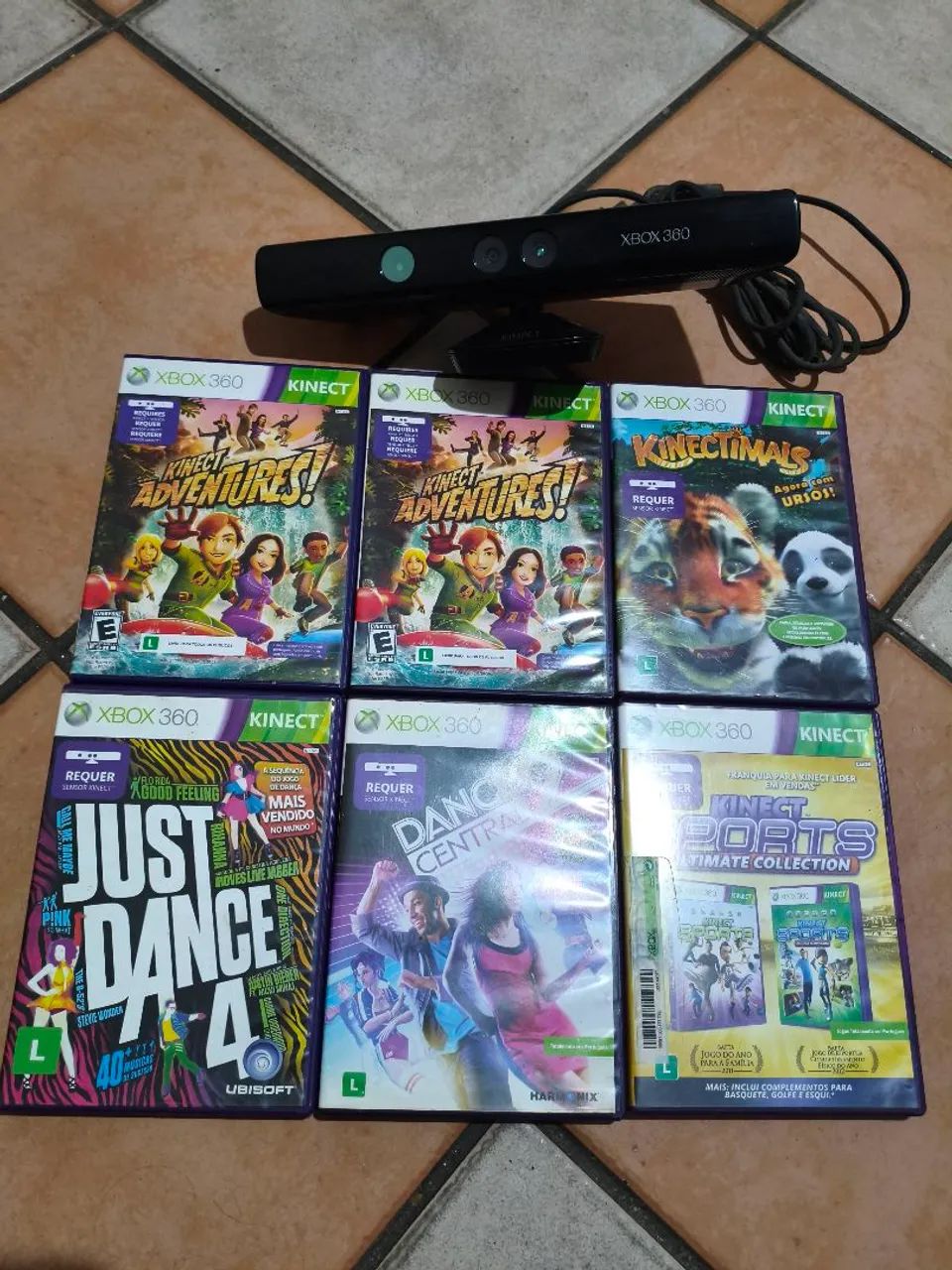 KIT KINECT XBOX 360 6 jogos + KINECT 