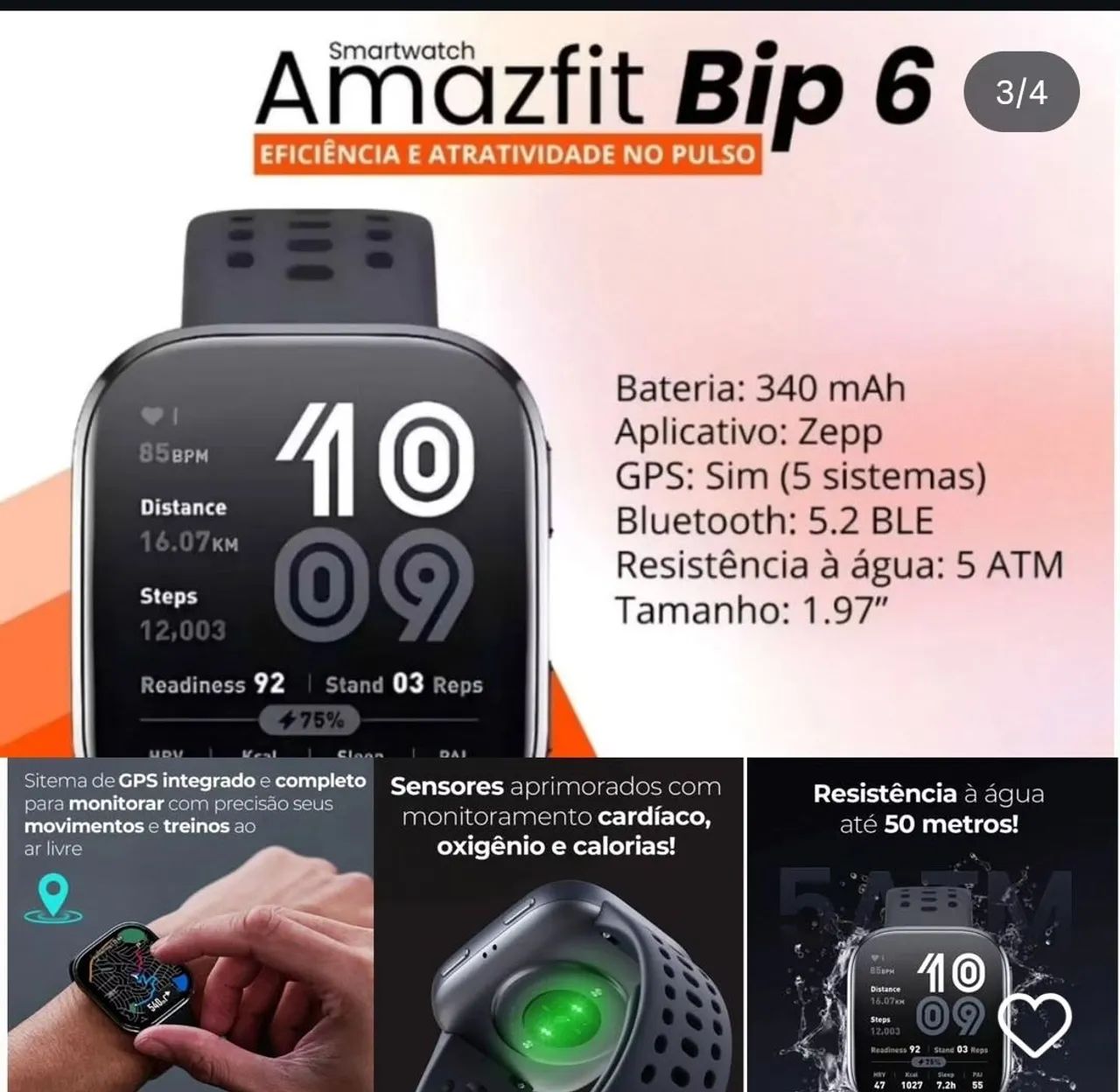 Smartwatch Amazfit Bip 6 Azul Global  - Foto 3