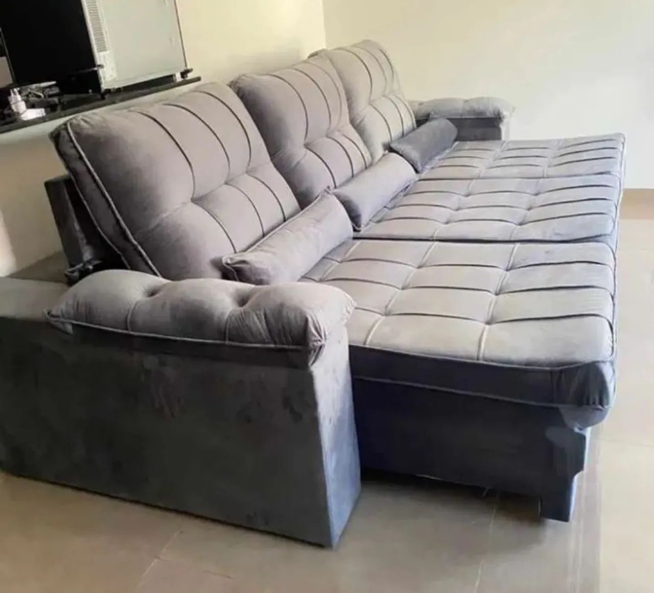 Sofa retrátil reclinável grande 1.80 aberto 