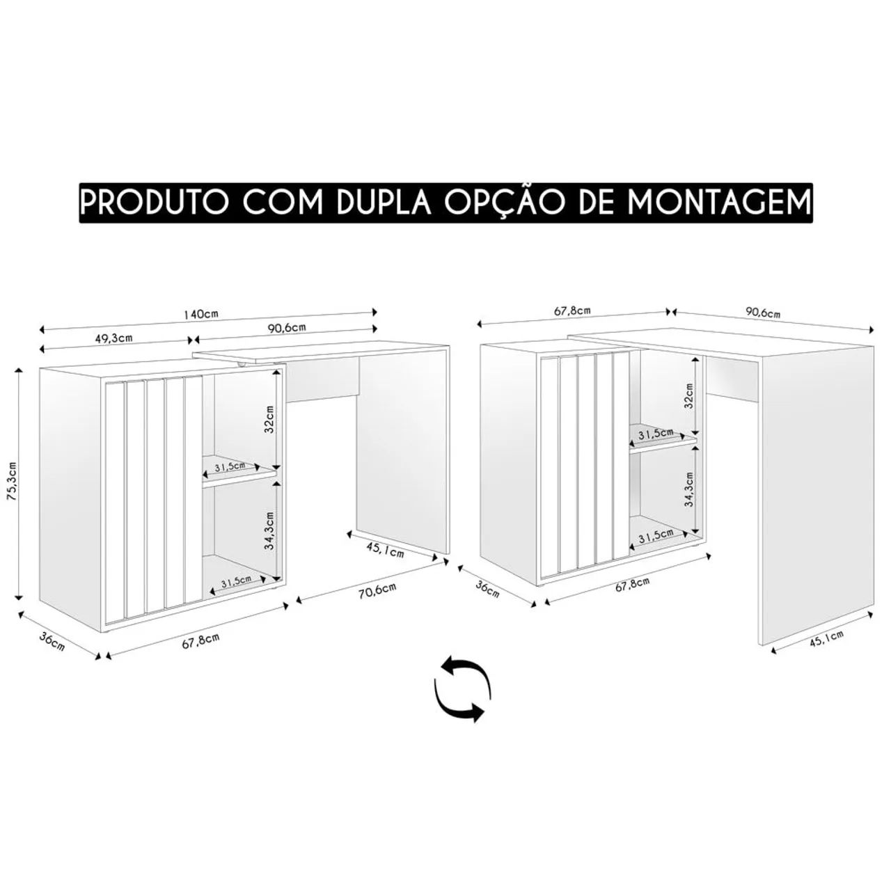 Mesa de Escritório com Gaveteiro - Nova - Foto 2