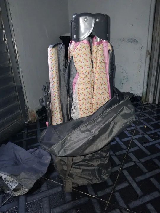 Berço portátil para bebê - rosa - Foto 6
