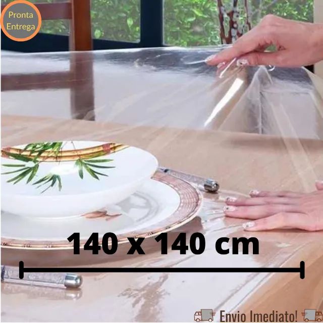Toalha Impermeável Protetora Forro Para Mesa 140x140 - Foto 3