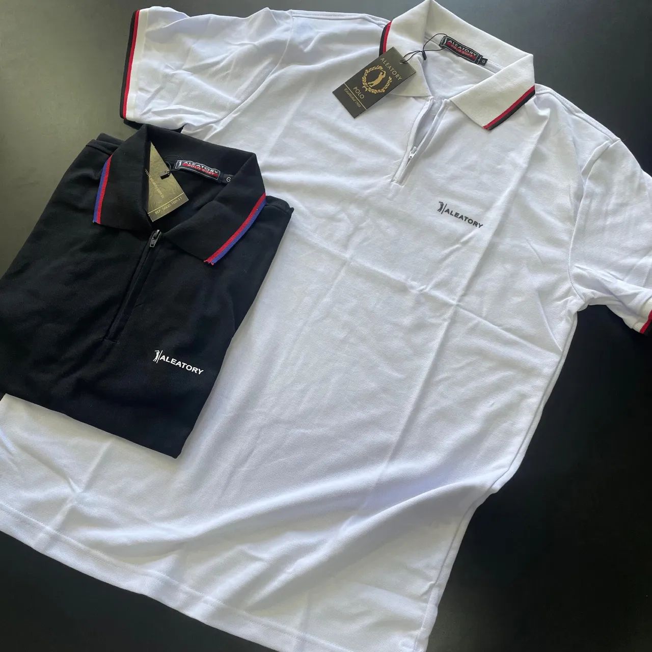 Camisa polo ziper aleatóry 