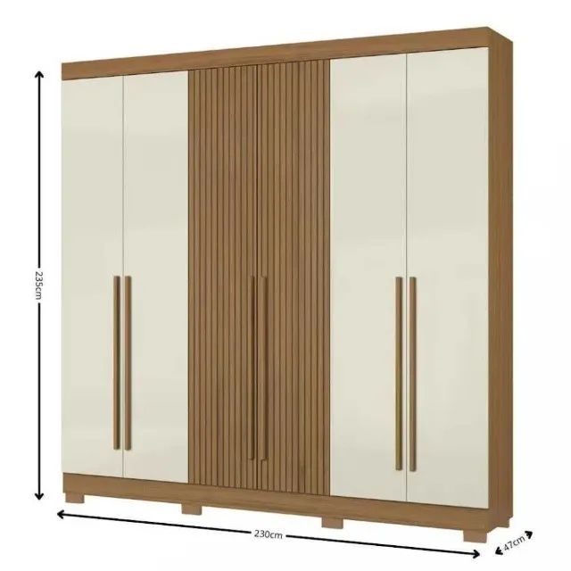Guarda Roupa Casal 6 Portas 2 Gavetas Novo direto da fabrica - Foto 3