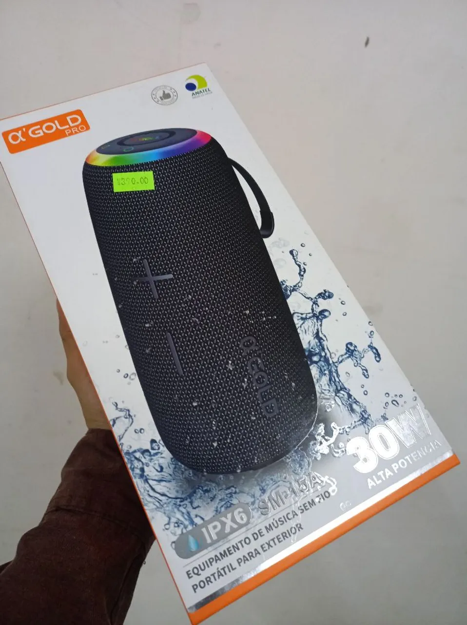 Caixa de Som Bluetooth A'Gold Pro 30W IPX6