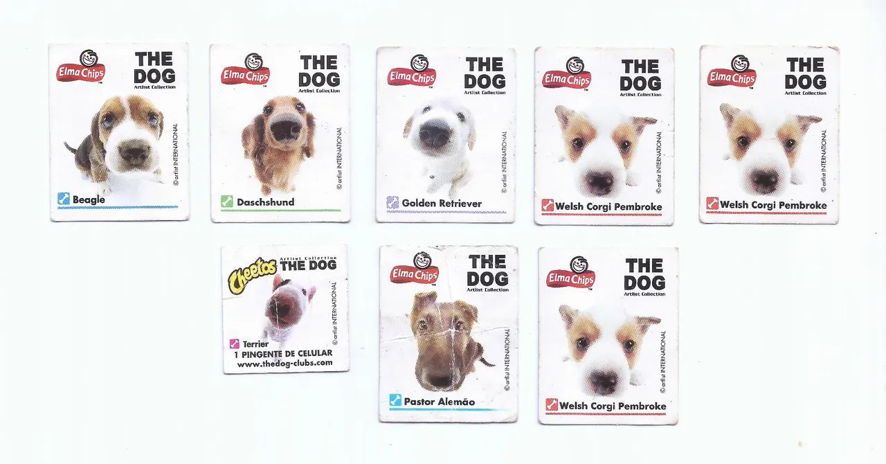 8 Figurinhas Cards Coleção The Dog Artist Collection Elma Chips