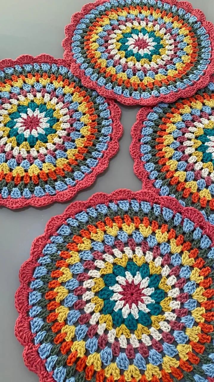 Kit de 4 sousplats de crochê!!! - Foto 2