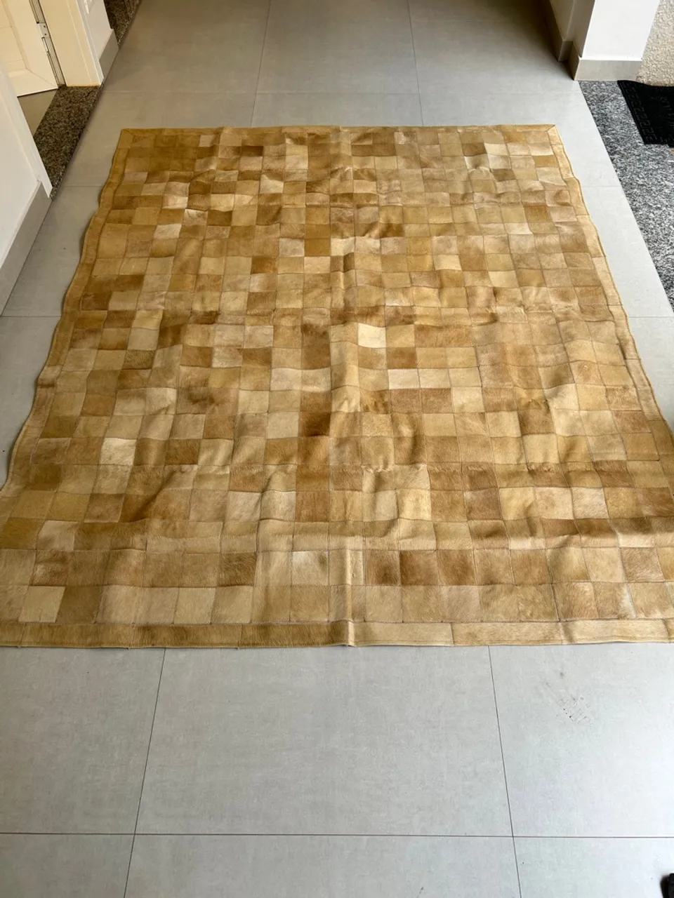 Tapete de couro natural patchwork