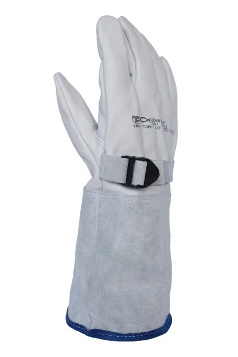 Luva de Couro Vaqueta Punho 15cm Tam 11 Cobertura - Foto 5