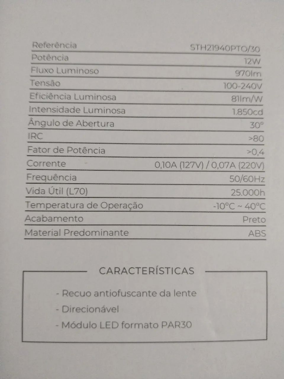 2 Spot's de 12 W - Bivolt de embuna cor preta - Marca Stella - Foto 2