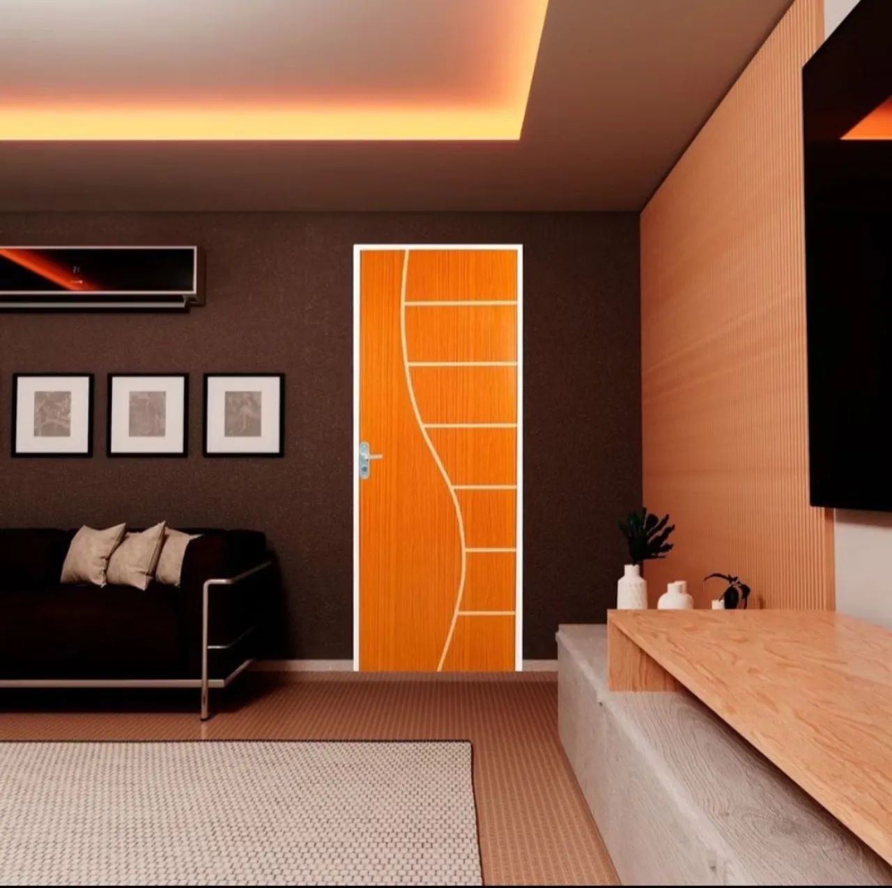 Porta de madeira com design moderno - Foto 5