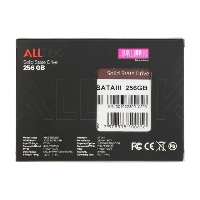 SSD Alltek 2.5 SATA III 6 Gbs - ATKSSDS 256 GB - AC3134 - Foto 4
