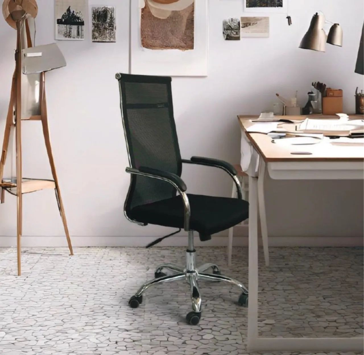 Cadeira de Escritório Giratória com Encosto de Malha - Foto 3