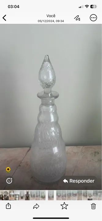 Garrafa Licoreira grande em cristal trabalhado perfeitas - Foto 3