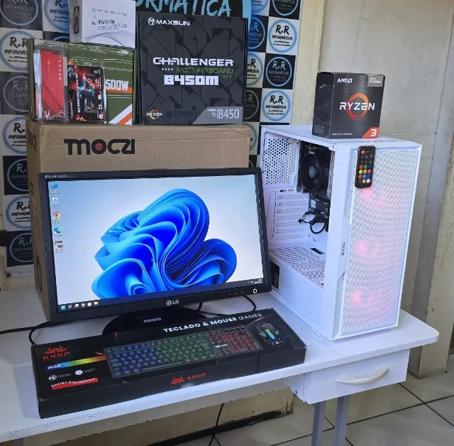 CPU Gamer Ryzen, 16gb, SSD-NVME + Monitor