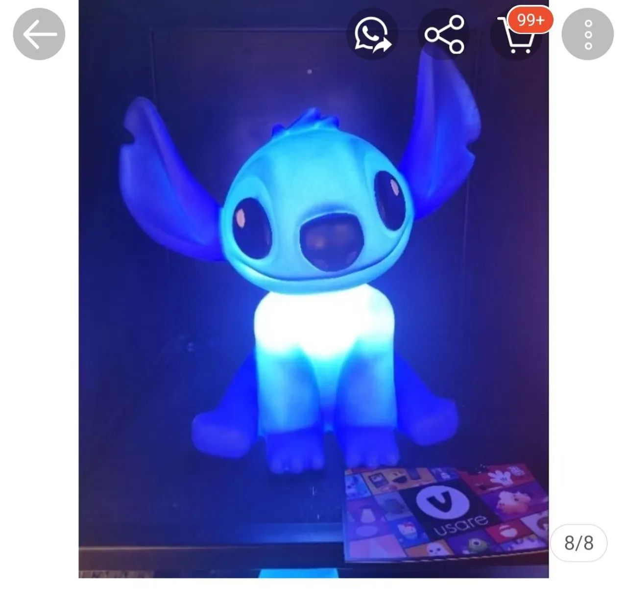 Luminária Abajur de mesa Stitch 3D infantil - Foto 5