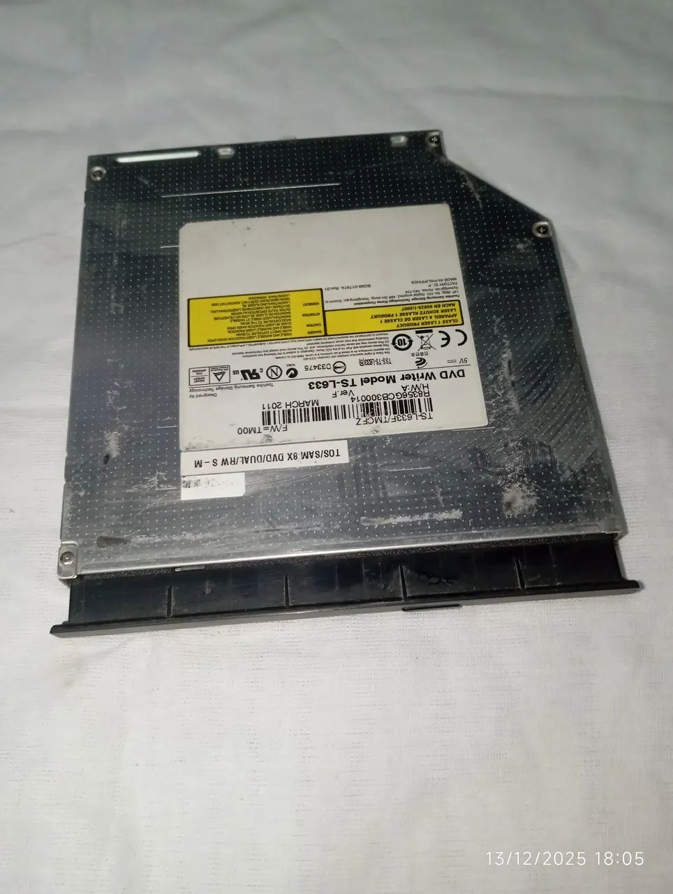 Drive Leitora e Gravadora de DVD/CD Writer Notebook Toshiba TS L633  - Foto 5