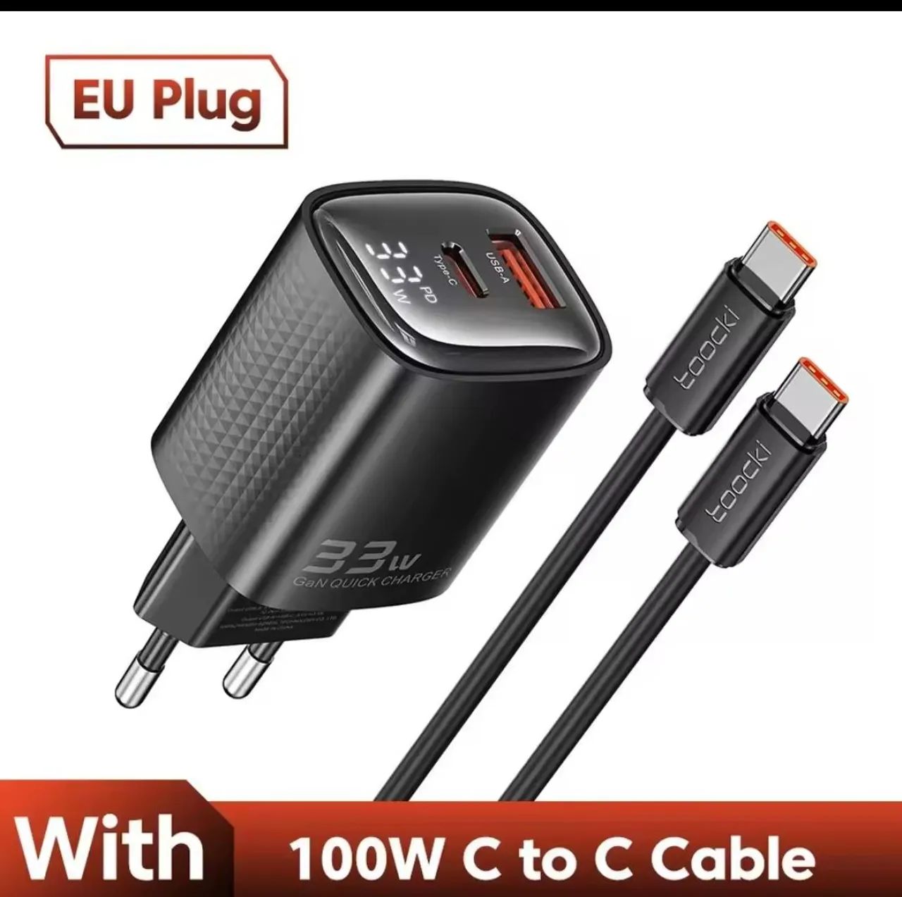 Carregador turbo 33w com cabo toocki  - Foto 2