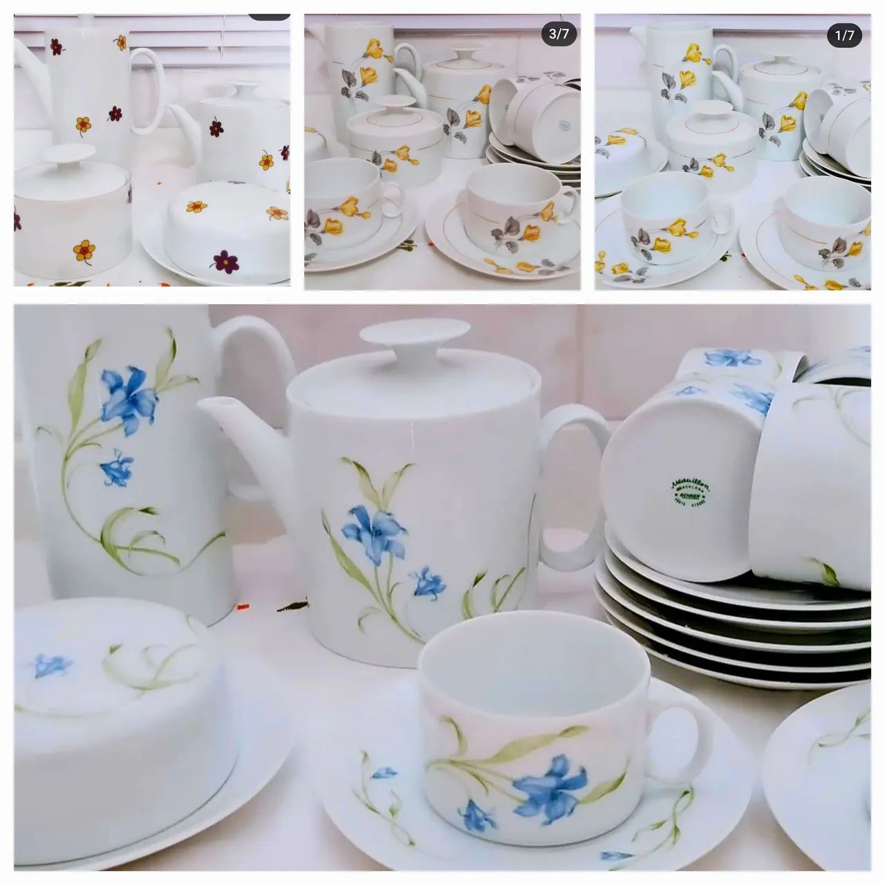Jogo de Chá e Café em Porcelana com Flores - Novo - Foto 5