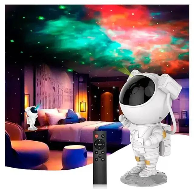 Projetor Astronauta Luminária Luz Galáxia Nebulosa Estrelas 110v/220v