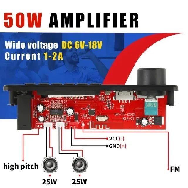 Placa Decodificadora 50W Usb Mp3 Sd Bluetooth Karaokê - Foto 3
