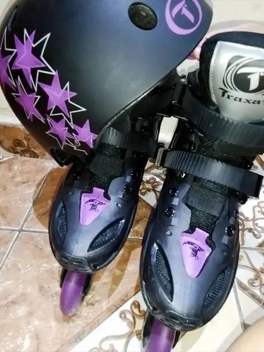 Patins Inline Traxart+capacete  - Foto 2