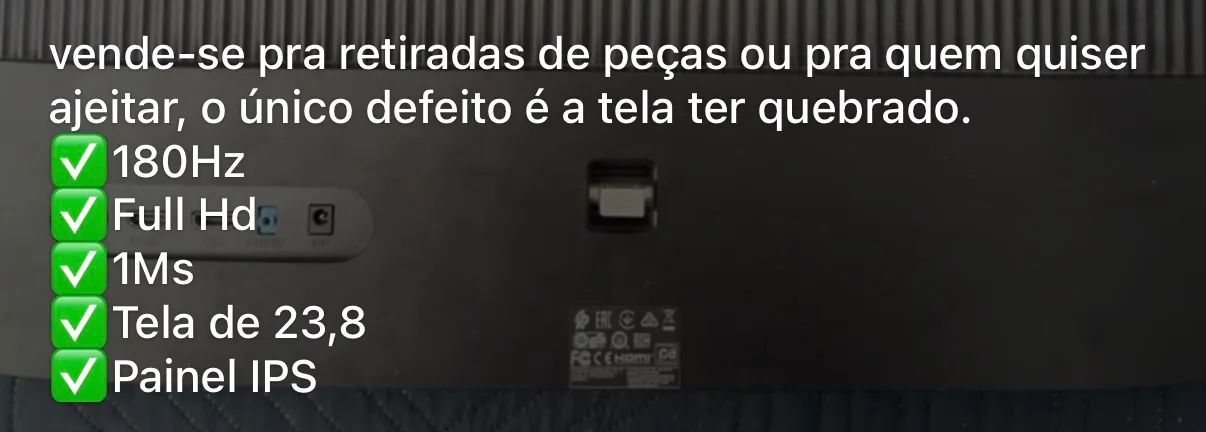 MONITOR 180hz - RETIRADA DE PEÇA OU MANDA AJEITAR - Foto 2