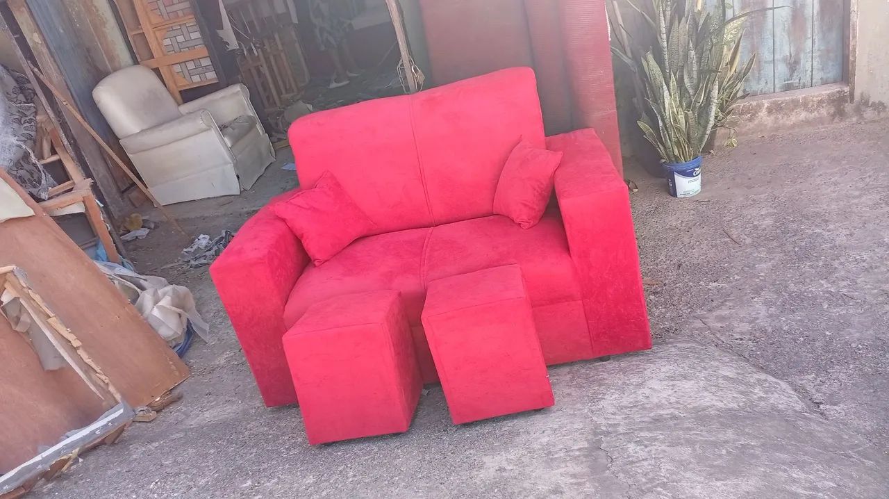 Vendo sofá vermelho  - Foto 3
