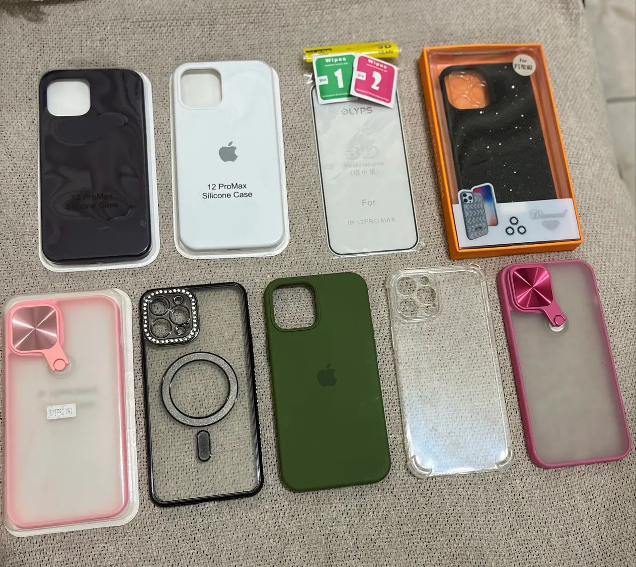 Lote de Capinhas e Película para iPhone 12 Pro Max - Novas