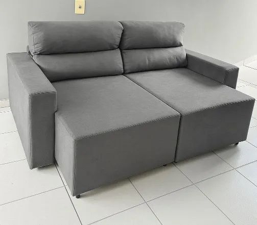 sofá cama retrátil reclinável promoção  - Foto 4