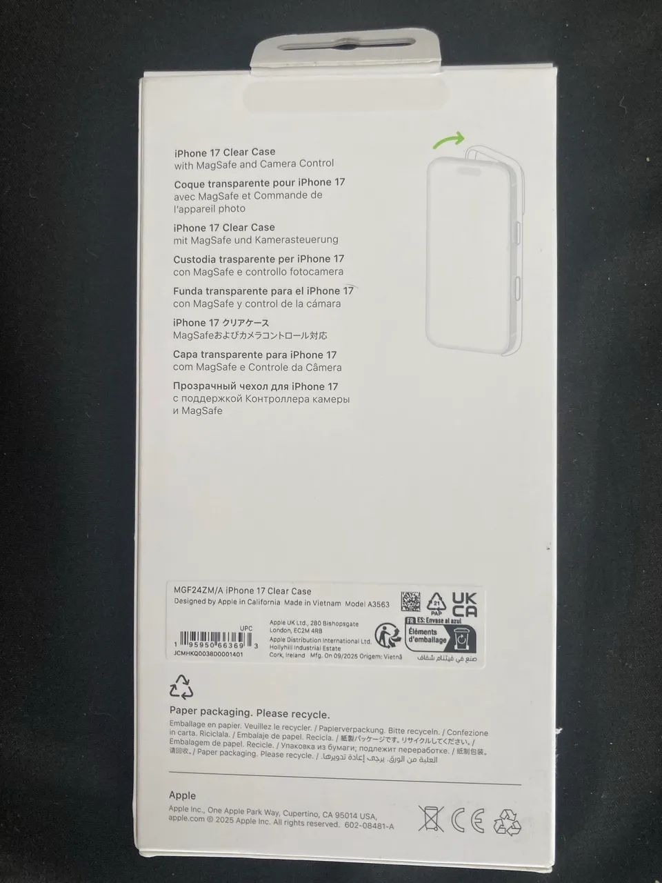 Caixa vazia da capa Apple do iPhone 17 - Foto 2