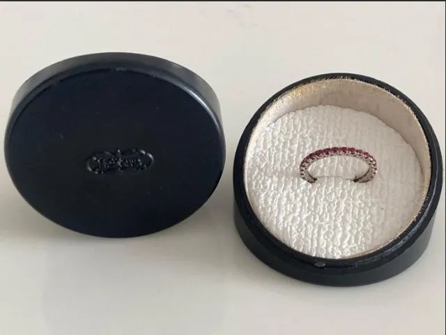 Aliança HStern em ouro branco 18k com 28 rubis - tam. 16 - com certificado - Foto 4