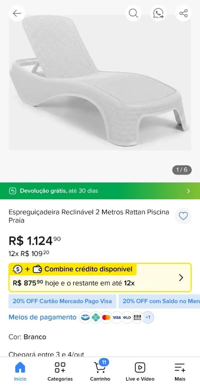 Espreguiçadeira (Leia a descrição) - Foto 3