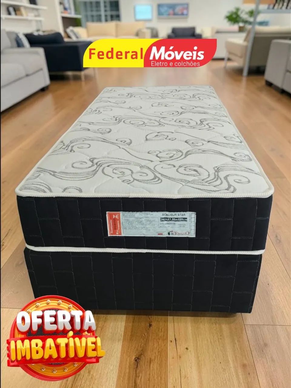 Cama Box Solteiro Colchão e Base 88cm Campeão de Vendas - Entregamos 