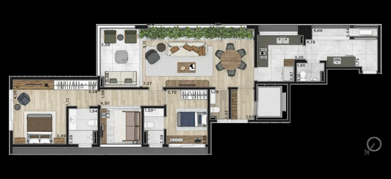 PLANTA 144m²