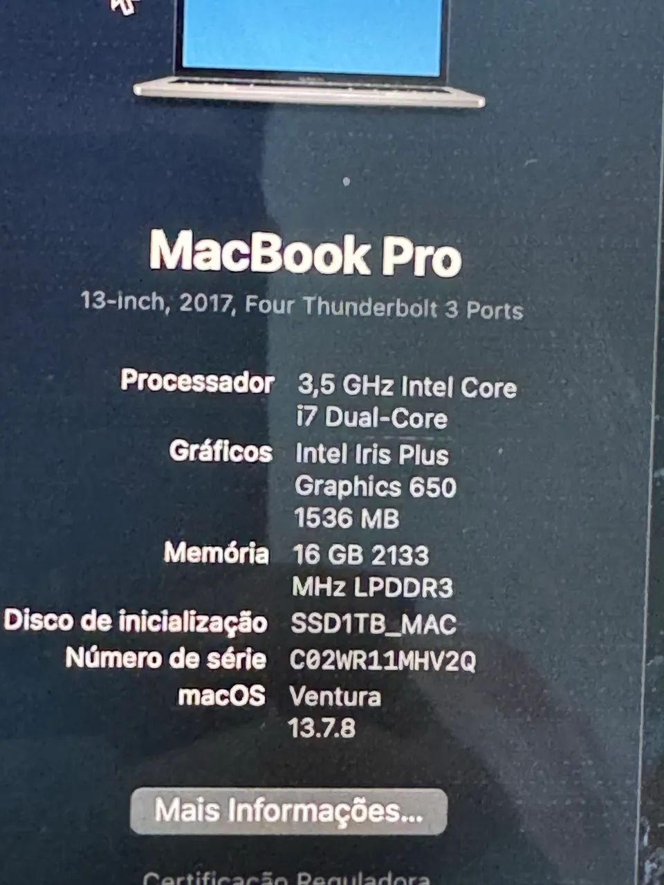 MacBook Pro 2017 - Core i7 | 16GB RAM | 1TB SSD (Dual Boot Windows/macOS) - Foto 3