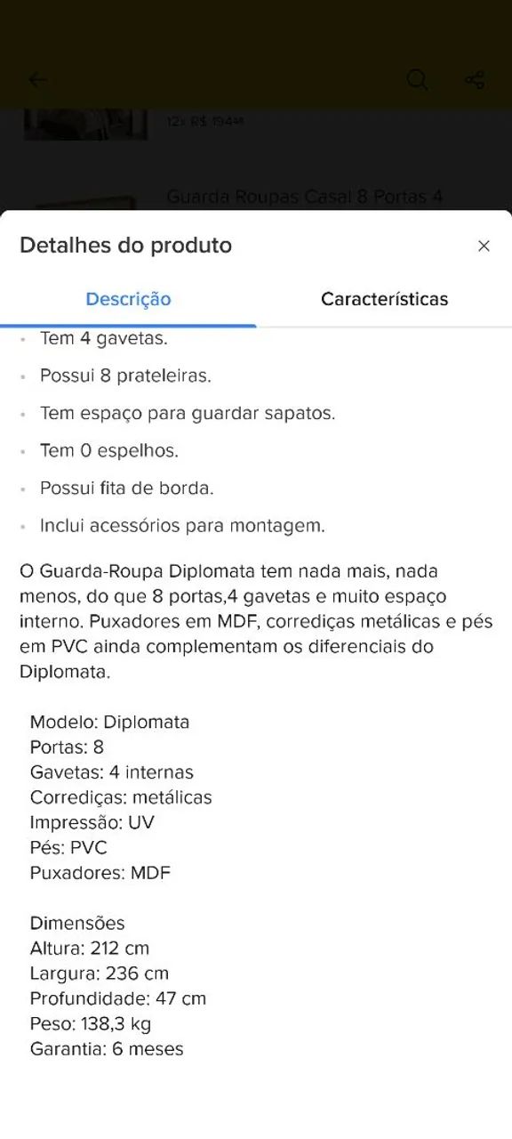 Roupeiro novo diplomata branco  - Foto 5