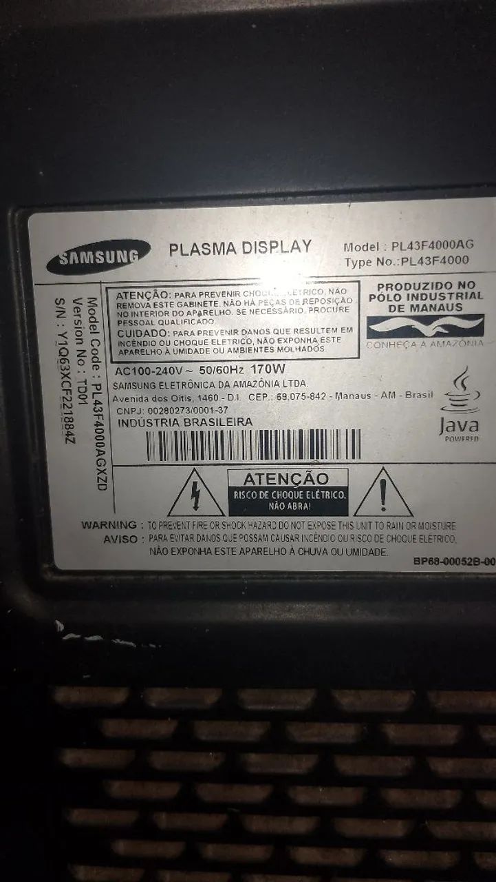Tela plasma Samsung 43 polegadas  - Foto 3