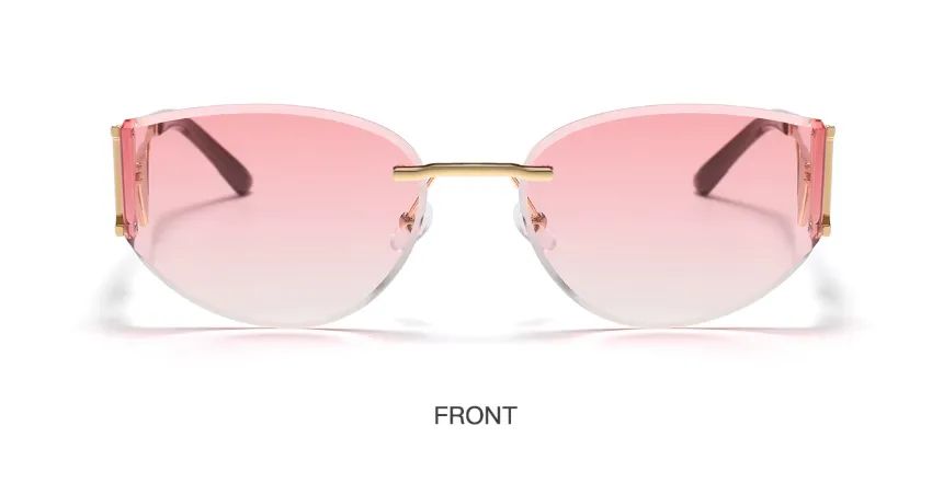 Óculos curvos sem aro da moda com proteção UV - Foto 2