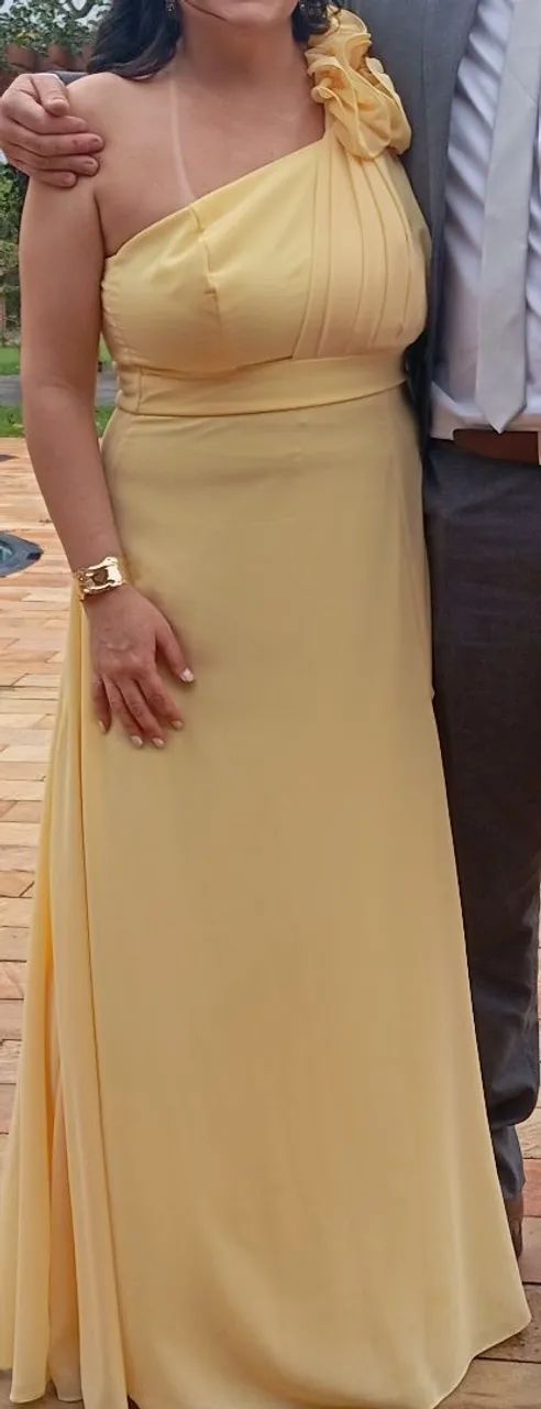 Vestido amarelo chiffon