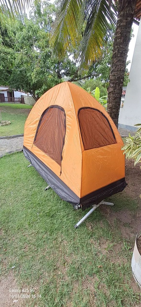Barraca Tatu acampamento cor laranja