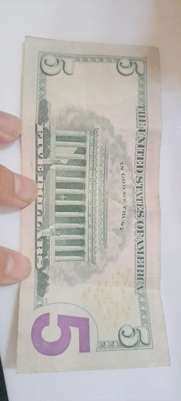 Nota de 5 dólares venda ou troca  - Foto 2