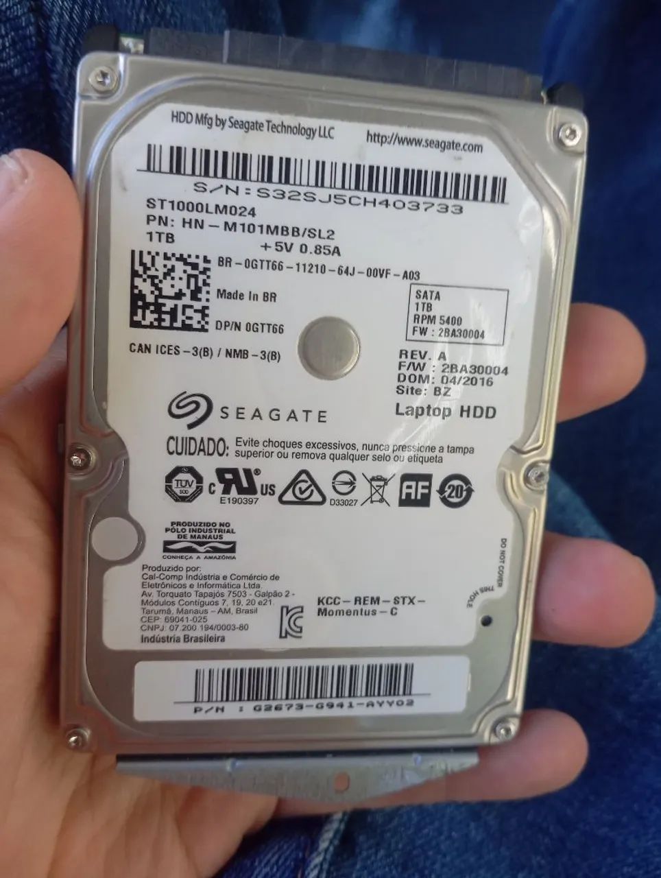 HD sucata Seagate 1 tera