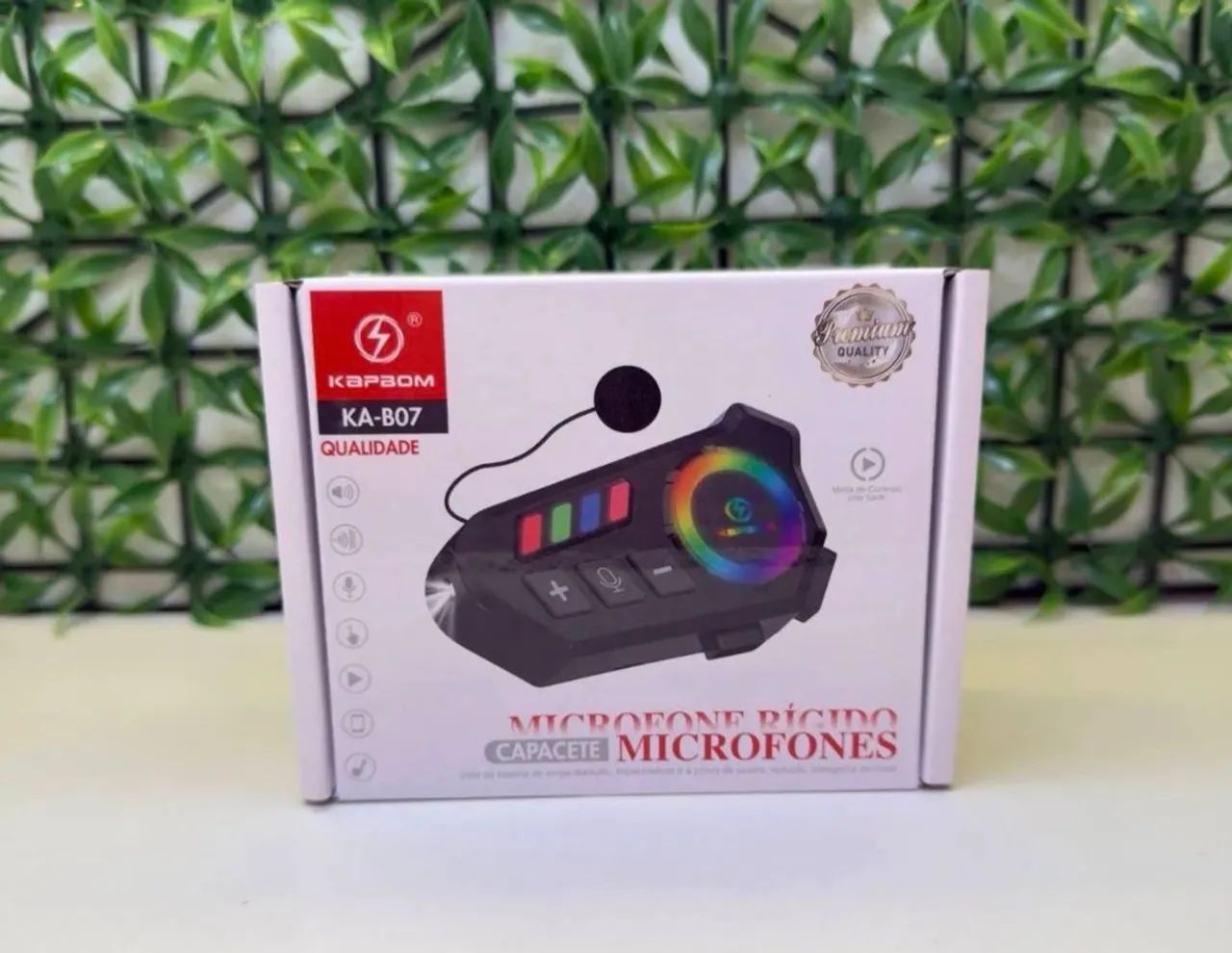 Fone com microfone para capacete de moto 