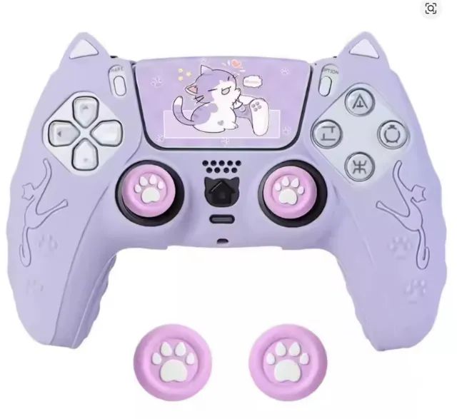 Capa para manete de PS5 silicone de gatinho com grips