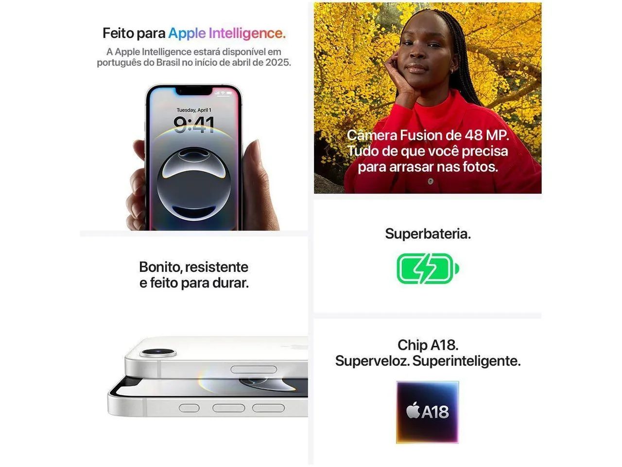 Apple IPhone 16E 128GB 5G NFC Amoled lacrado  - Foto 4