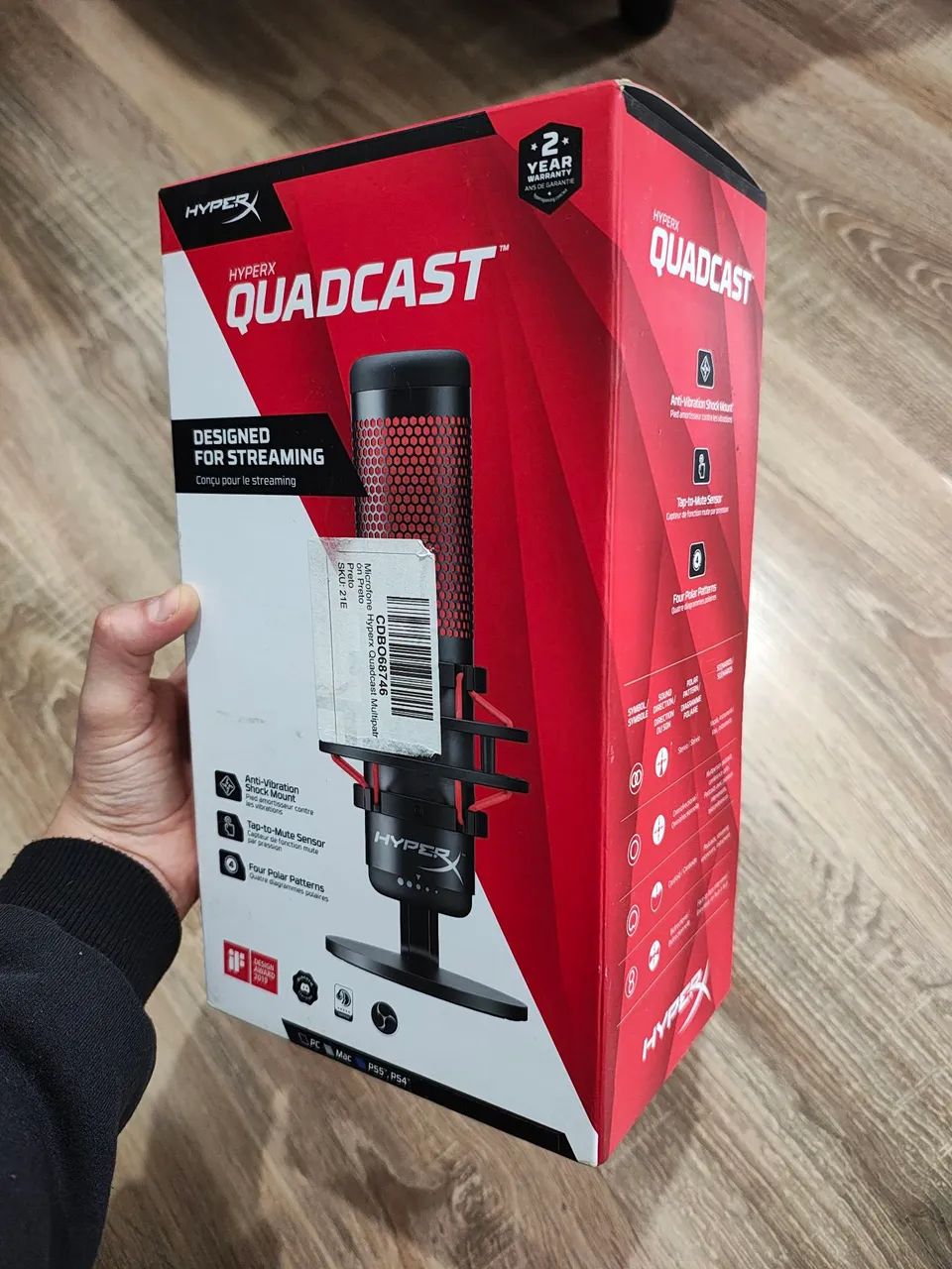 Microfone Condensador Gamer HyperX QuadCast USB