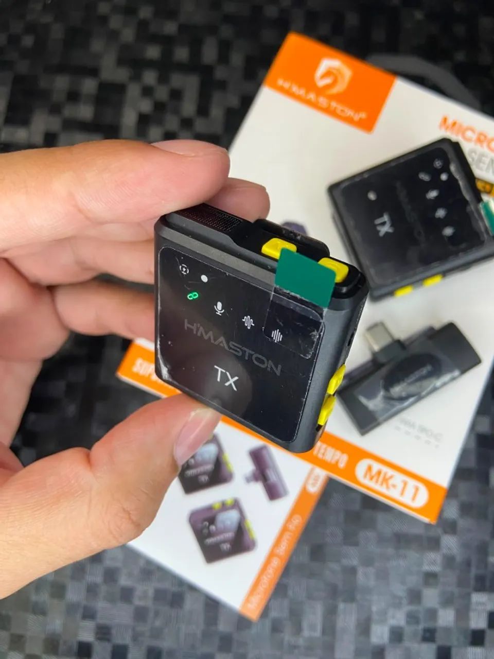 Microfone de Lapela Duplo H?Maston MK-12 para iphone an5